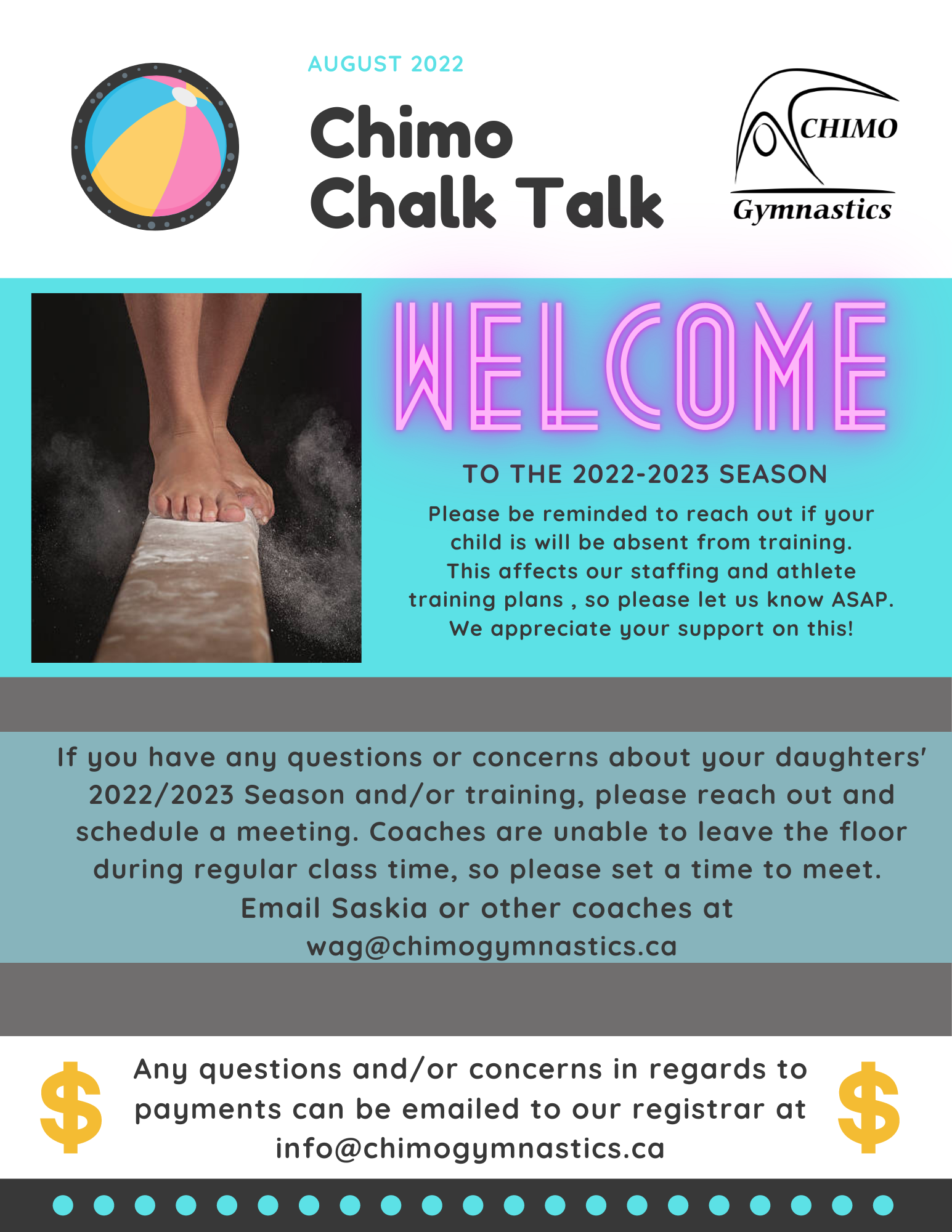 Chalk Talk Invitational Newsletter Chimo Gymnastics